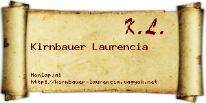 Kirnbauer Laurencia névjegykártya